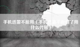 手机迅雷不能用（手机迅雷不能用了用什么代替）