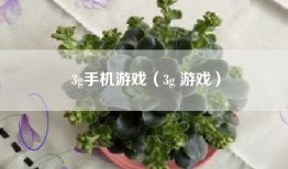 3g手机游戏（3g 游戏）