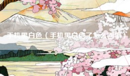 手机黑白色（手机黑白色了怎么回事）