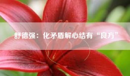 舒德强：化矛盾解心结有“良方”