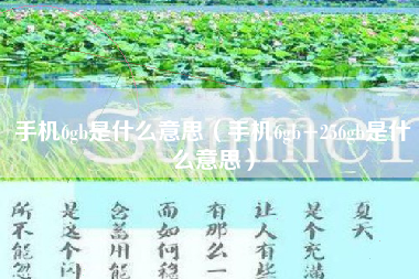 手机6gb是什么意思（手机6gb+256gb是什么意思）
