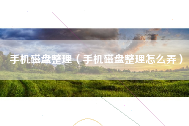 手机磁盘整理（手机磁盘整理怎么弄）